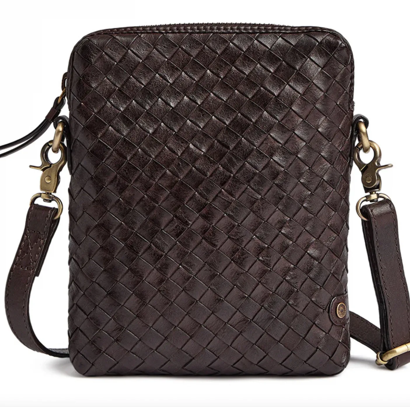 Mobiltaske Sofya- Håndflettet brown