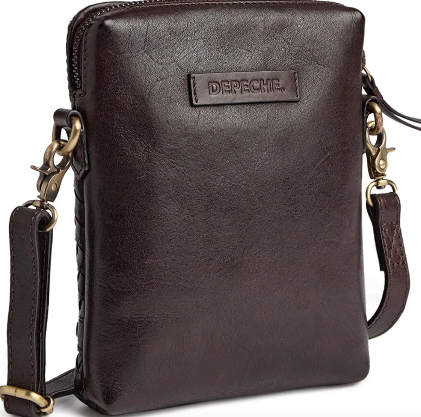 Mobiltaske Sofya- Håndflettet brown