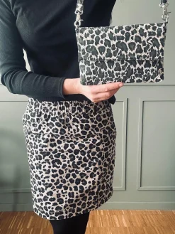 Nederdel Jane Leopard Grey