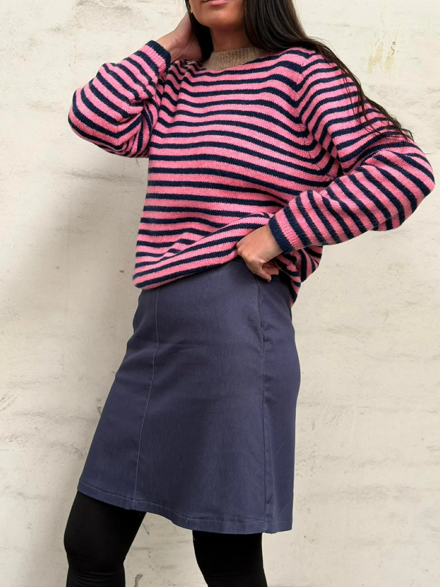 Nederdel Sidsel - Dark denim