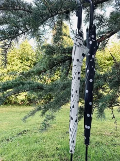 Paraply - Hvid med dots