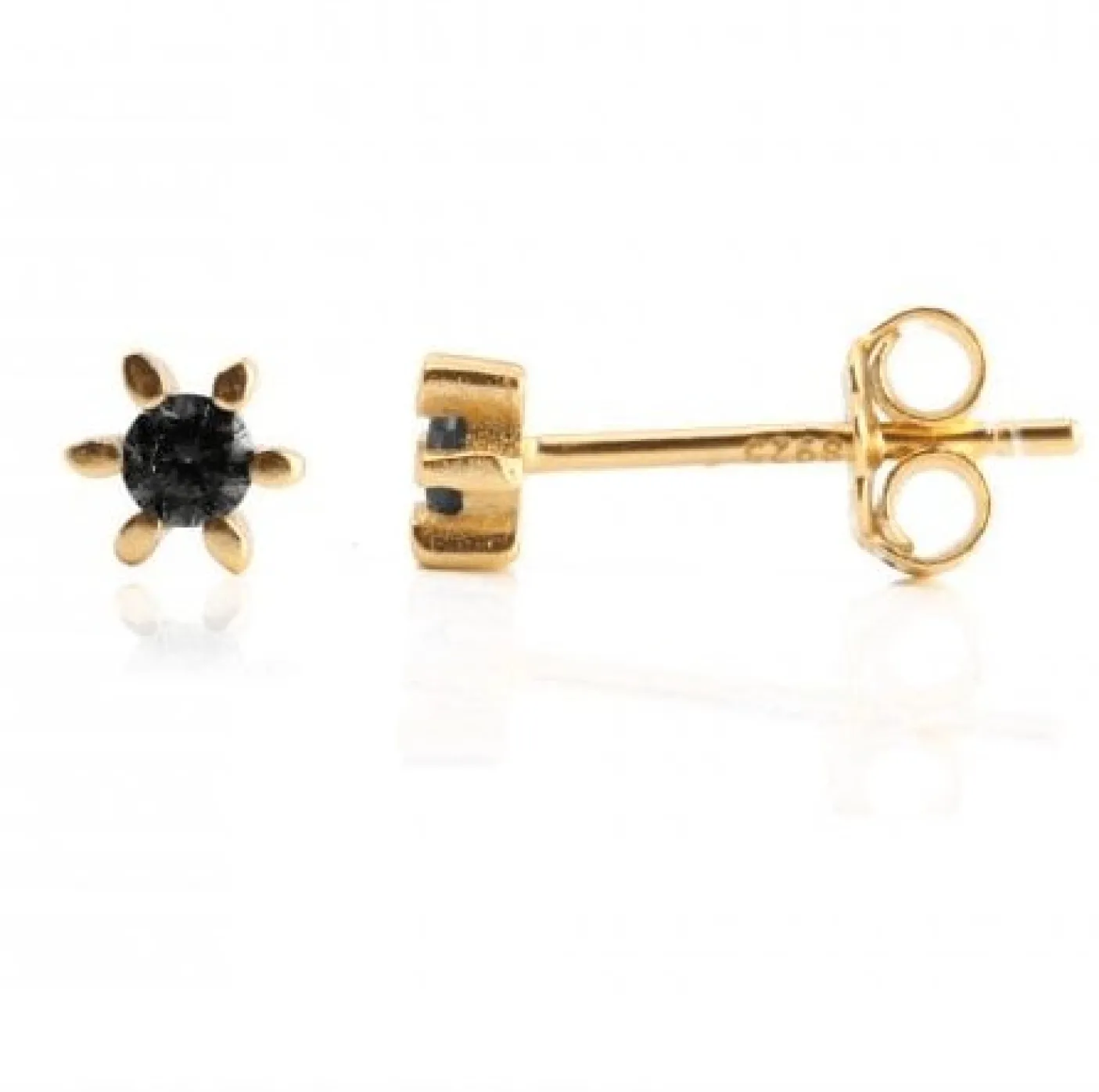 Ørestikker GIA – Black 18K forgyldt