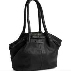 Skuldertaske med nitter - Black