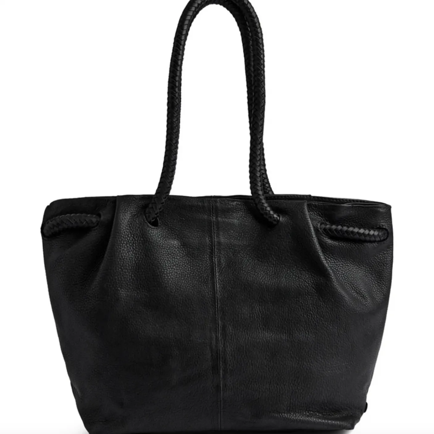 Skuldertaske med smuk fletrem - Black