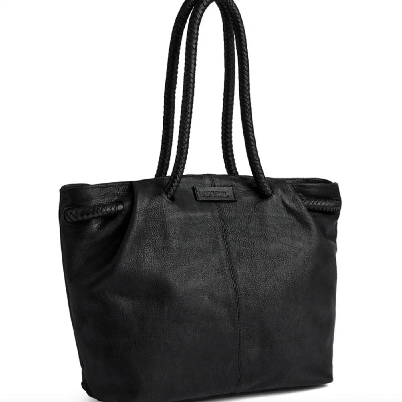 Skuldertaske med smuk fletrem - Black