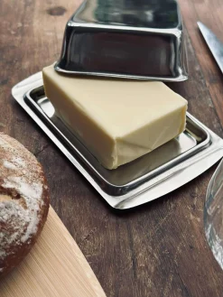 Smørboks med låg - Rustfrit stål