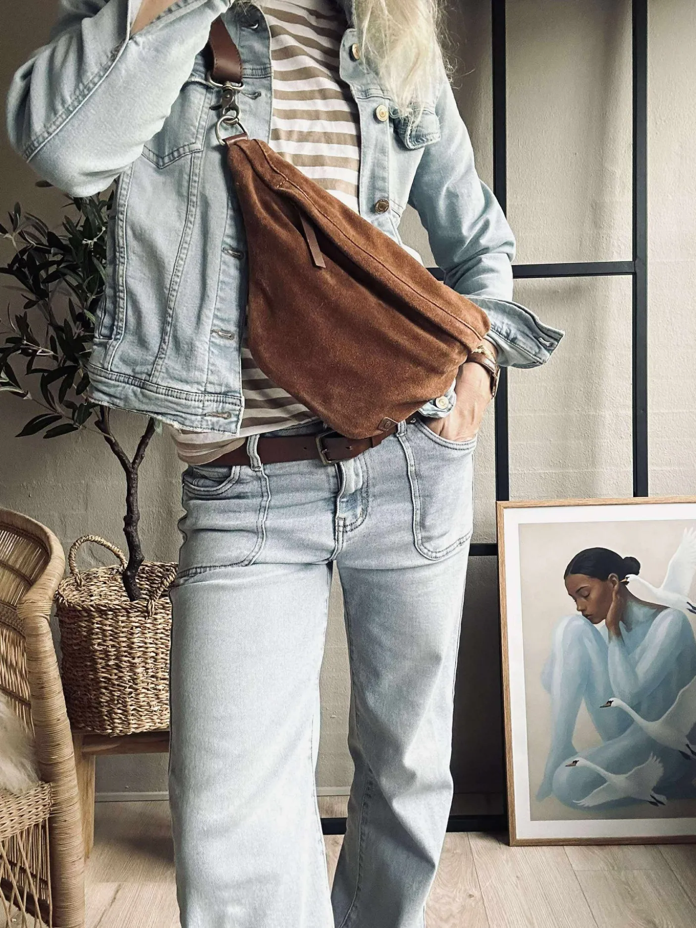 Smuk ruskindsbumbag - Cognac