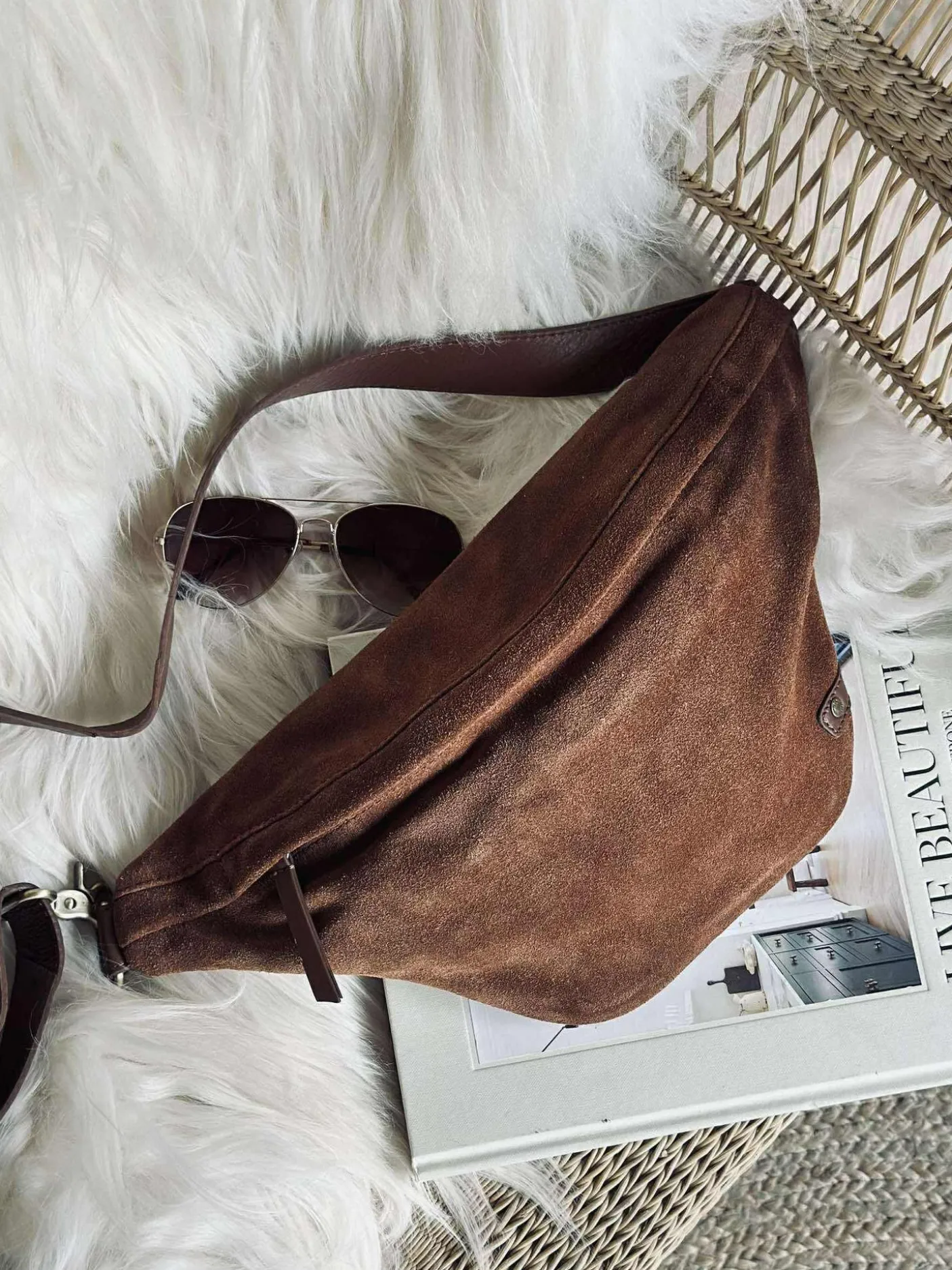 Smuk ruskindsbumbag - Cognac