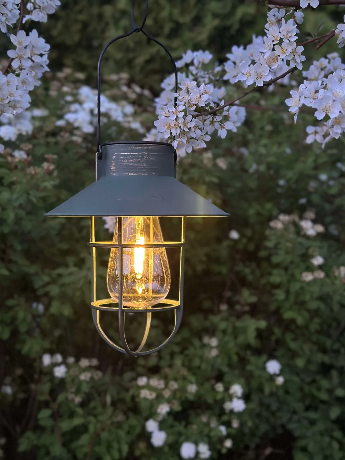Solar lampe med ophæng - Grøn / guld