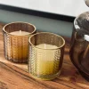 Stearinlys i farvet glas