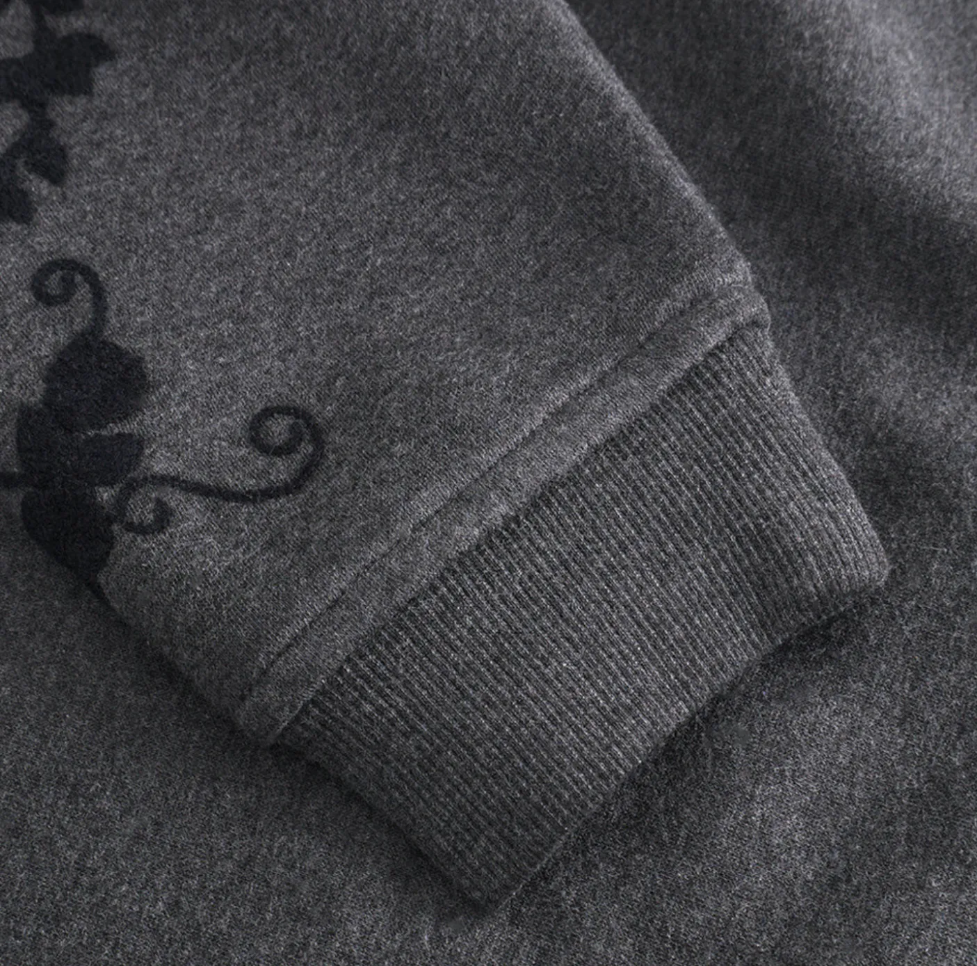 Sweatshirt med broderi - Grey oversize