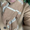 Tørklæde Sasha - Cognac Strib
