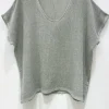 T-shirt Cozy hørmix - Kaki