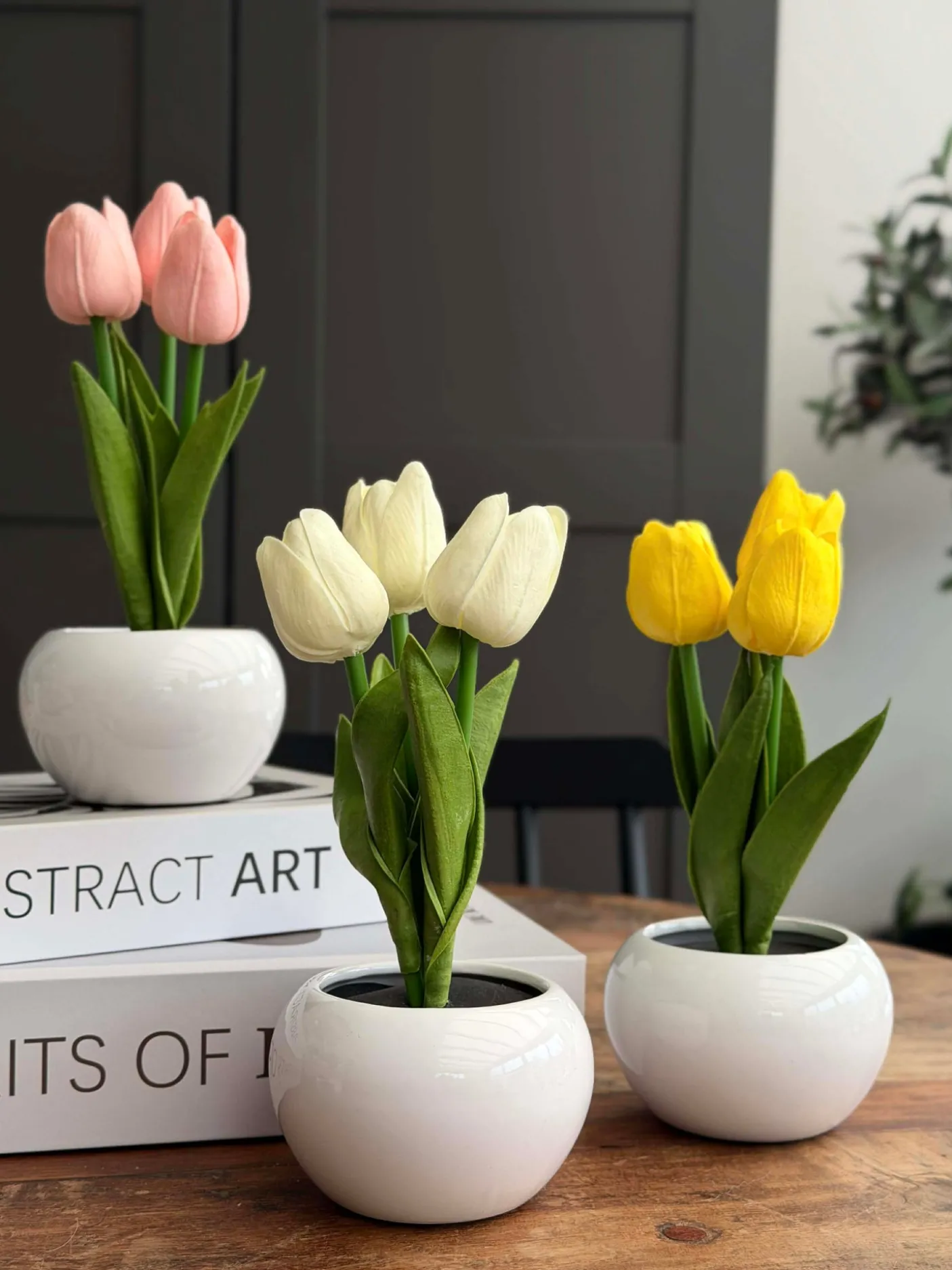 Tulipaner med lys - Hvid