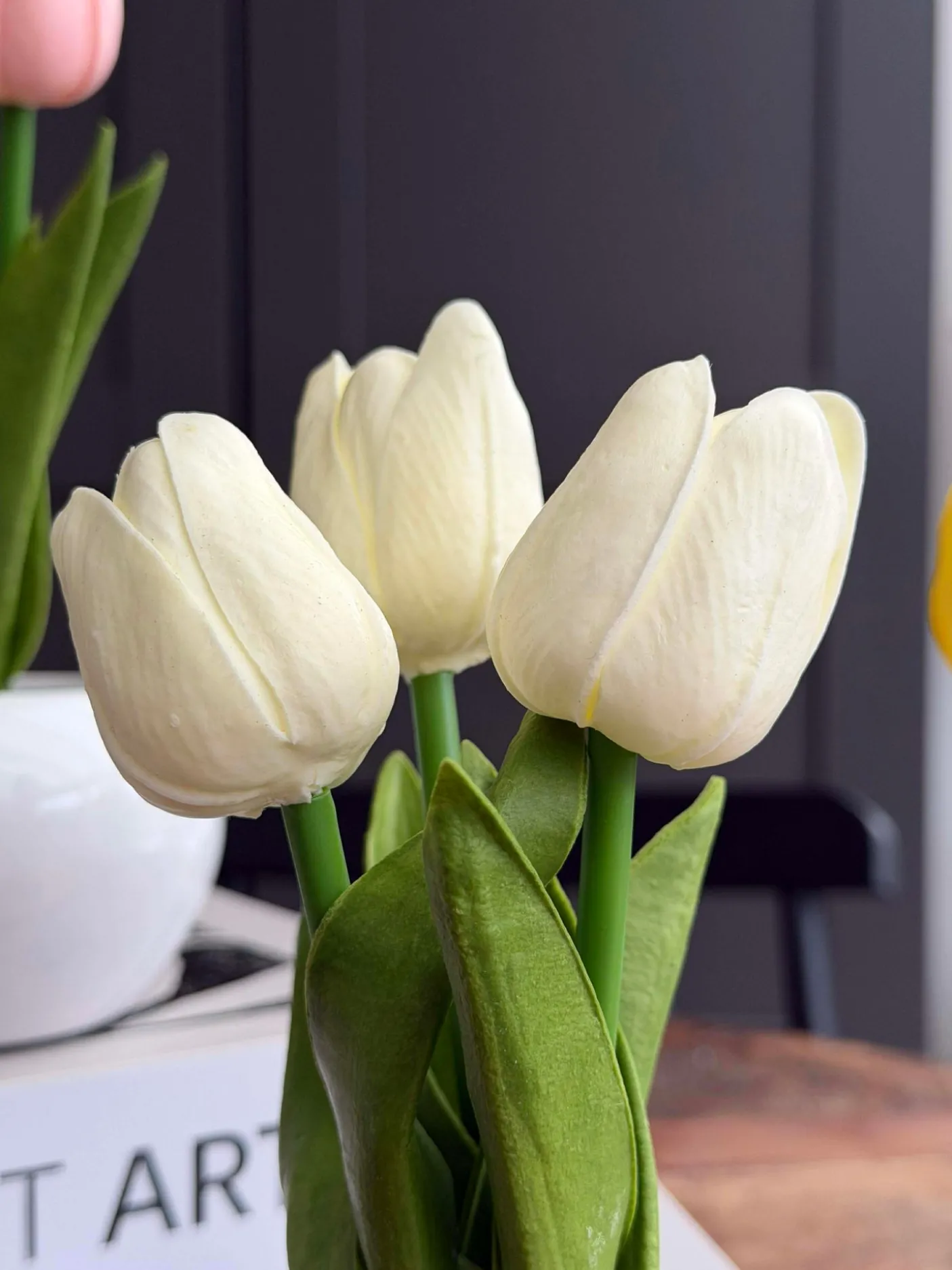 Tulipaner med lys - Hvid