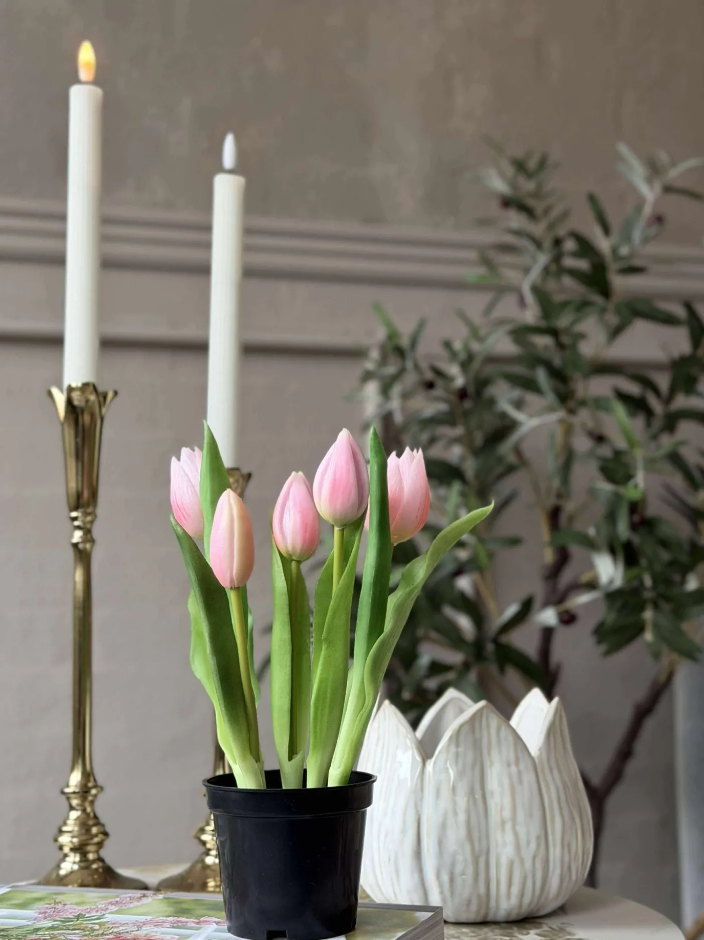 Tulipan i potte - Rosa