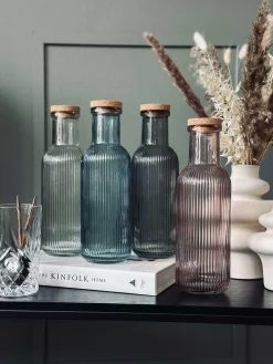 Vandflaske med korkprop – Clear 1 ltr.