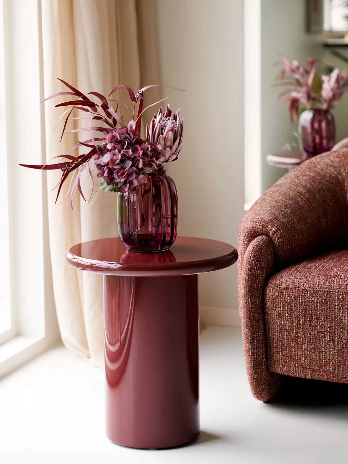 Vase bordeaux - Mundblæst glas