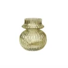 Vase med riller - Grønt glas