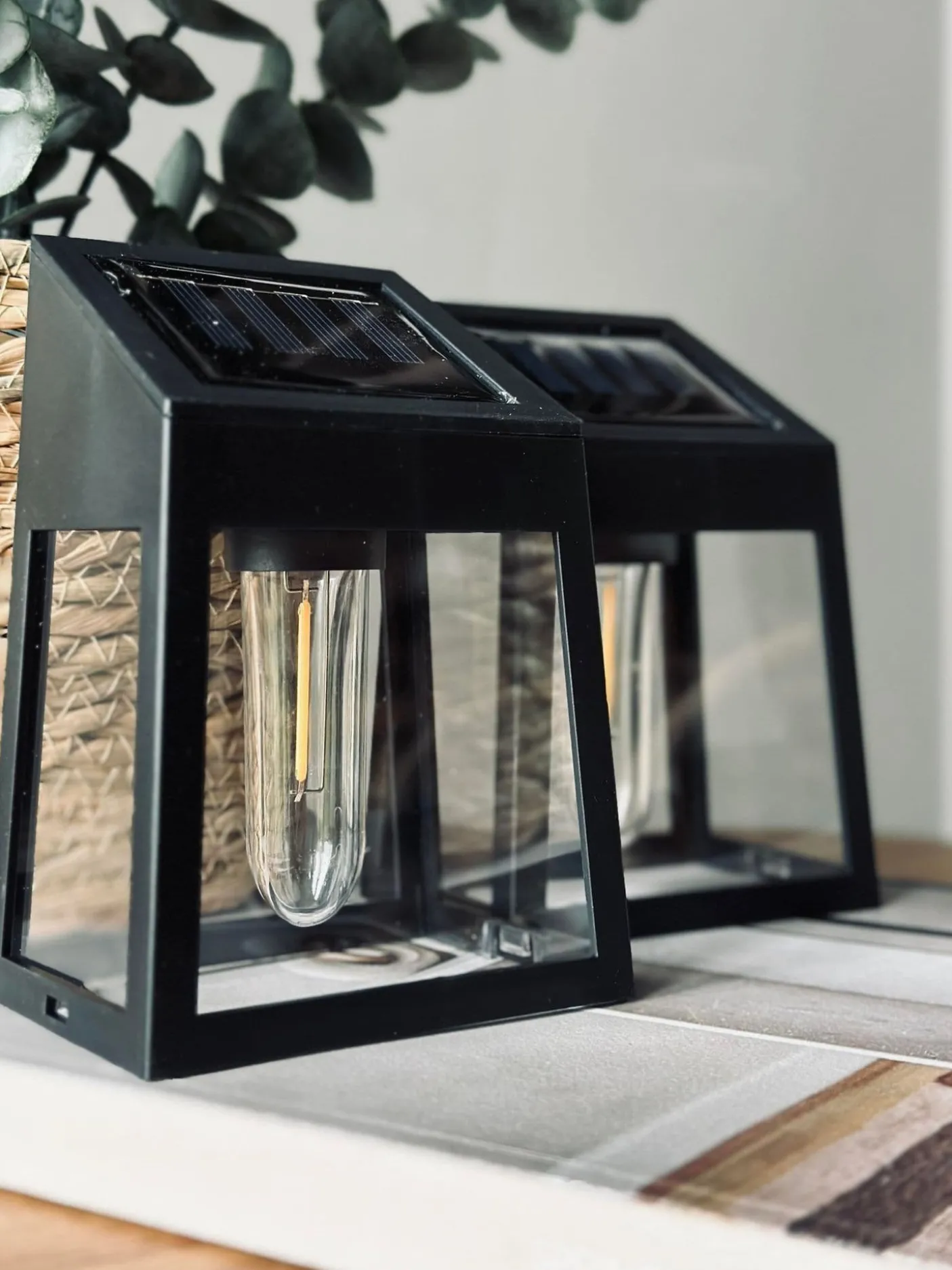 Væglampe med solceller , pakke med 2 stk